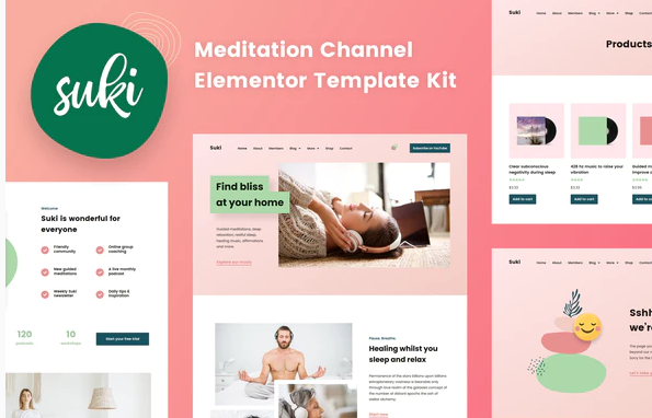 Suki - Meditation Channel Elementor Template Kit