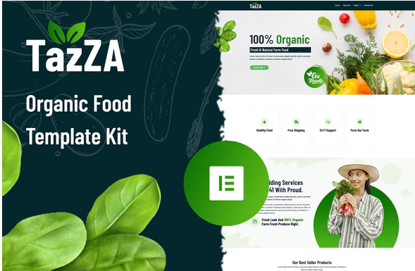 Product Image - TazZA – Organic Food Elementor Template Kit Product Image - TazZA – Organic Food Elementor Template Kit