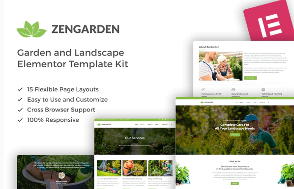 ZenGarden - Garden & Landscape Elementor Template Kit