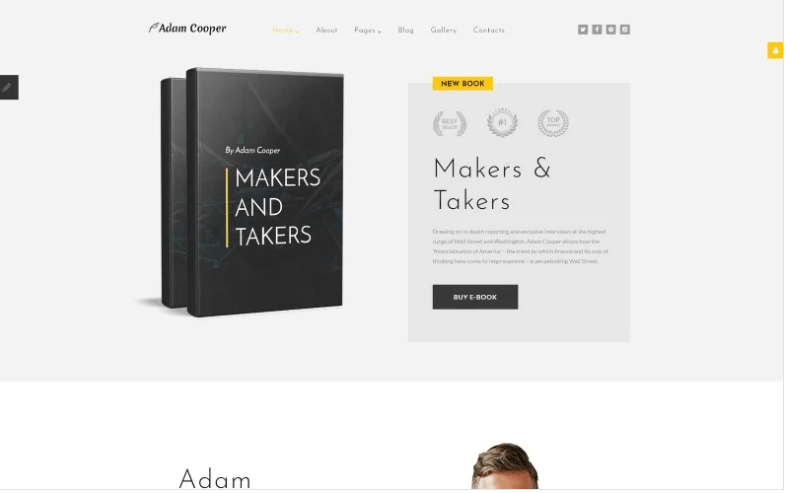 Adam Cooper - Writer Joomla Template
