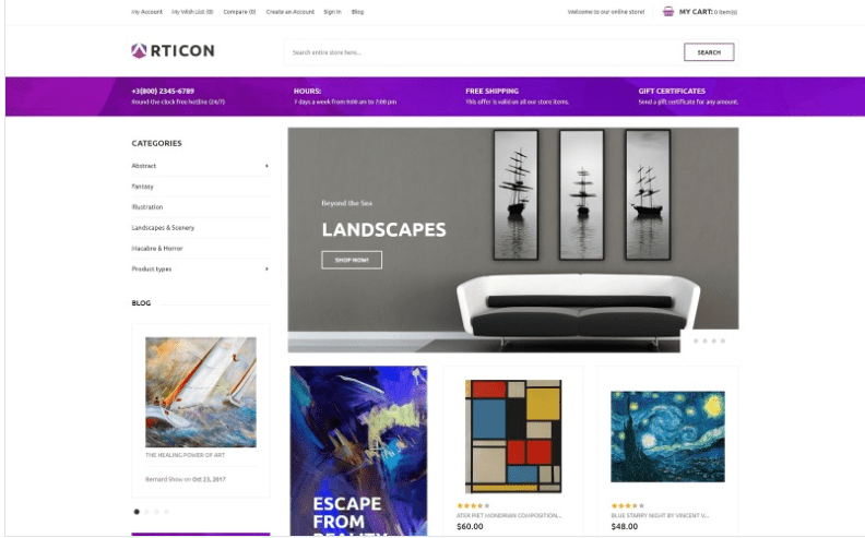 Articon - Art Gallery Store Magento Theme