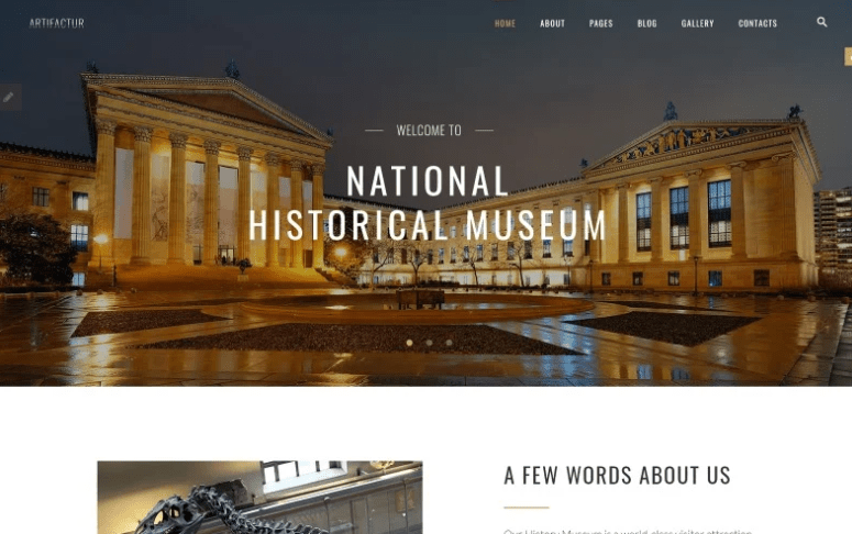 Artifactur - Museum Joomla Template
