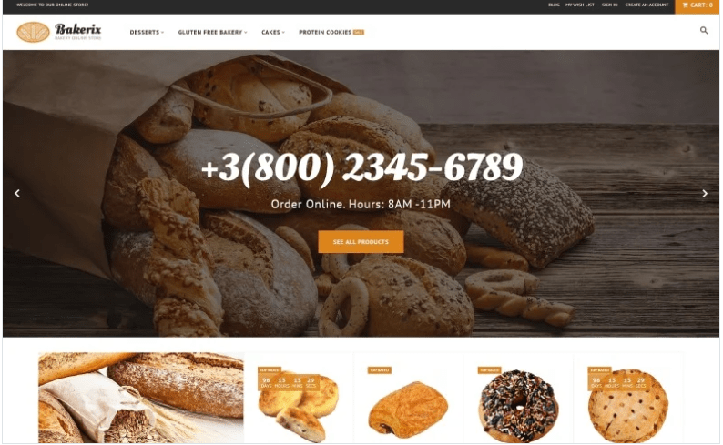 Bakerix - Bakery & Cakes Responsive Magento Theme