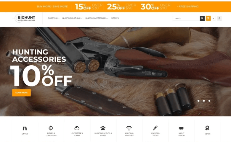 BigHunt - Hunting Gear Store Template Magento Theme