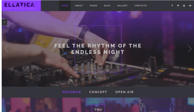 Ellatica - Nightclub Joomla Template