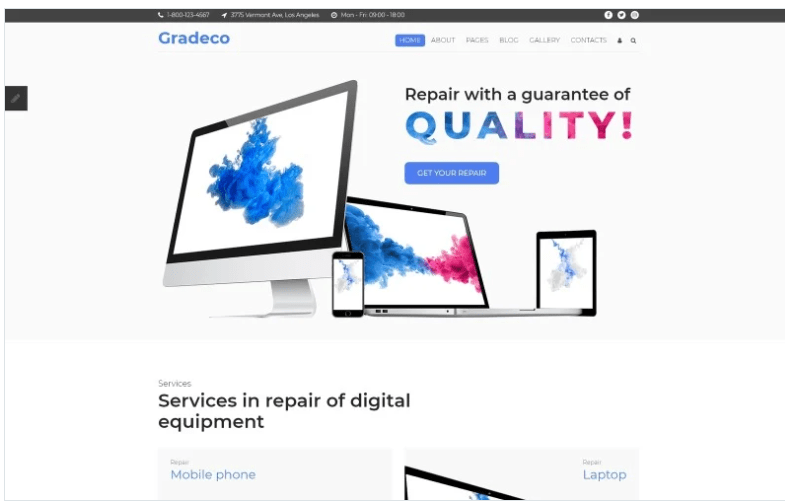 Gradeco - Computer Repair Joomla Template