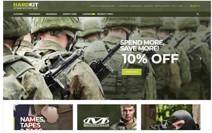 HardKit - US Army Military Shop Magento Theme