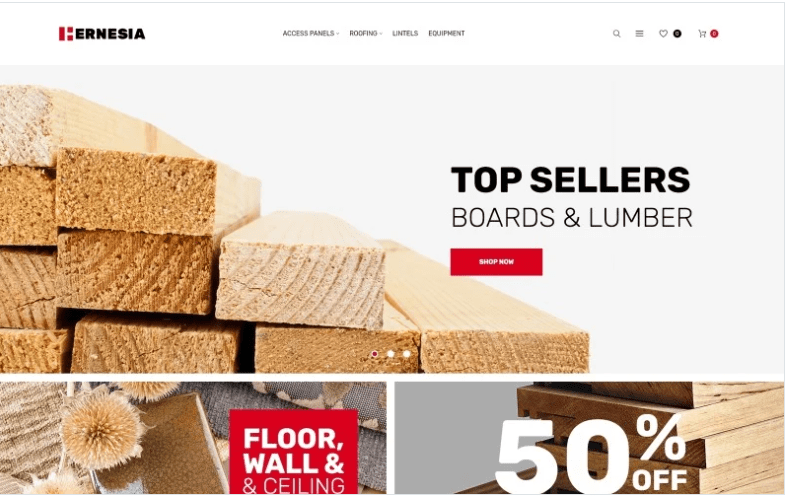 Hernesia - Building Materials Responsive Magento Theme