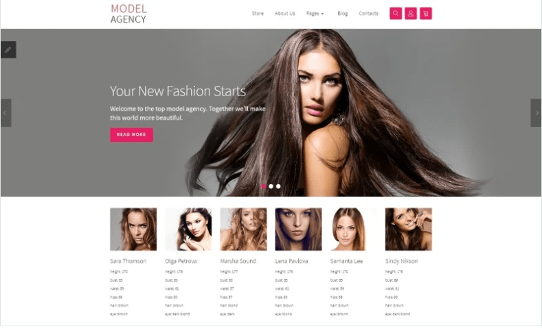 Model agency + VM Joomla Template