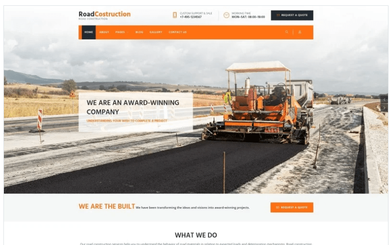 RoadLine - Solid Road Consrtuction Company Joomla Template