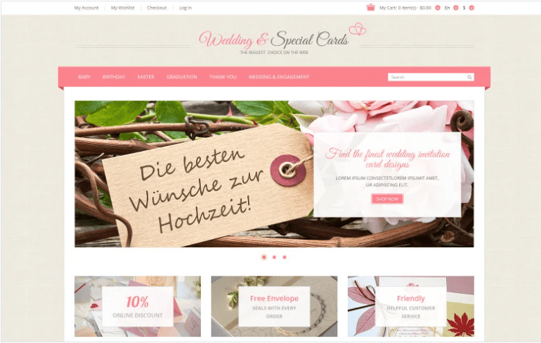 Special Occasion Cards Magento Theme
