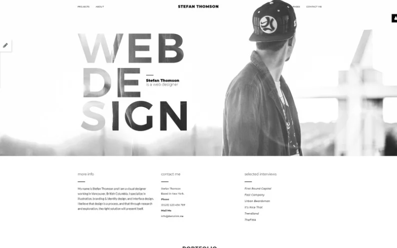Stefan Thomson - Elegant Personal Web Designer Portfolio Joomla Template