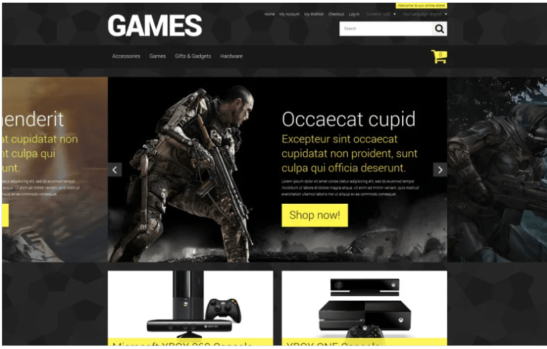 Store for Hardcore Gamers Magento Theme