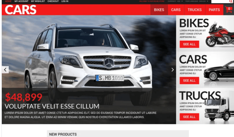 Successful Auto Dealers Magento Theme