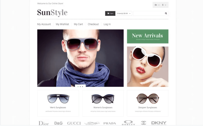 Sunglasses Shop Magento Theme