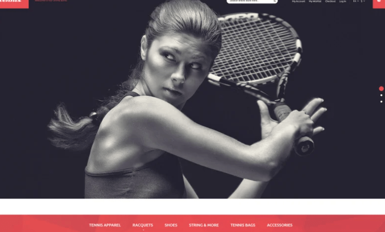 Tennis Equipment Magento Theme