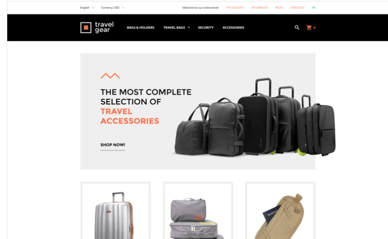 Travel Gear Magento Theme