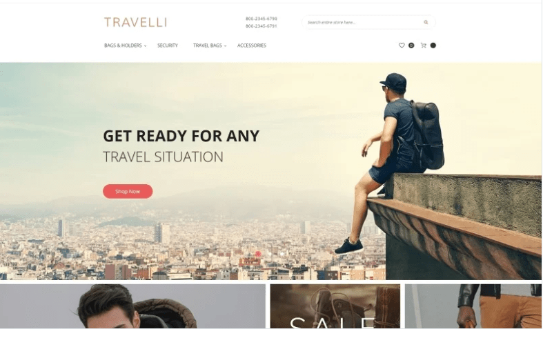 Travelli - Travel Equipment & Tourist Gear Magento Theme