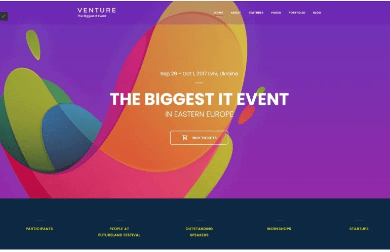 Venture - Event Planner Joomla Template