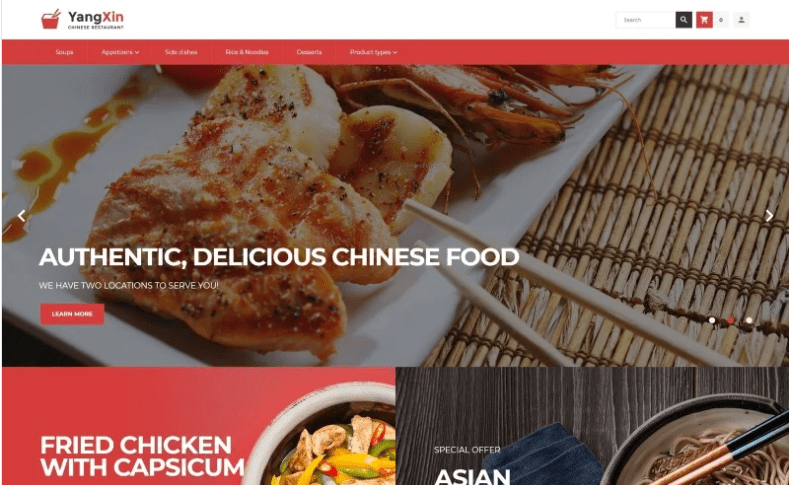 YangXin - Chinese Restaurant Magento Theme