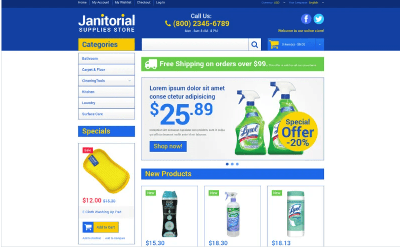Cleaning Supplies Store Magento Theme