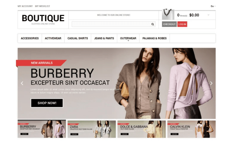 Clothes Boutique Magento Theme