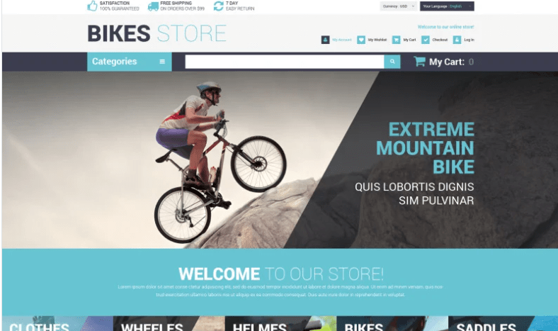 Cycling Store Magento Theme