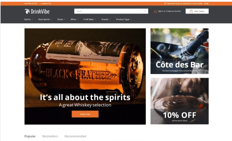 DrinkVibe - Liquor Store Ready-to-Use Clean Magento Theme