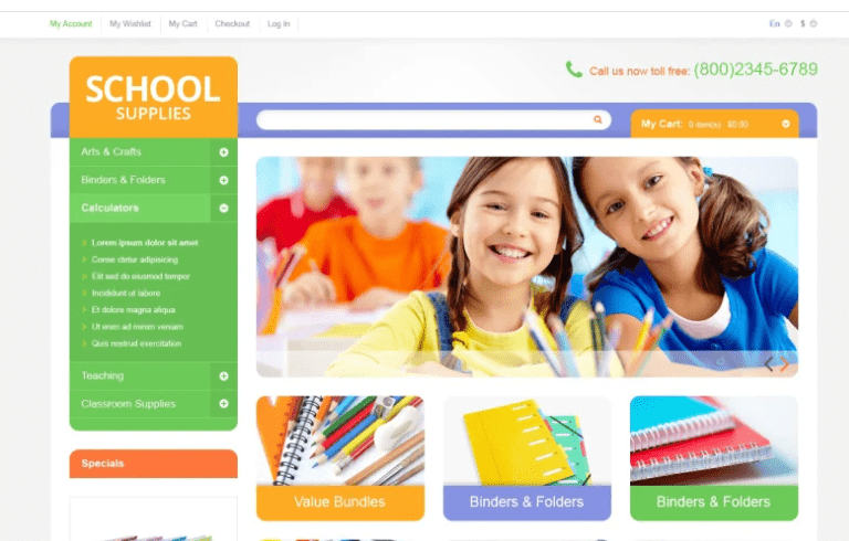 Educational School Supplies Magento Theme