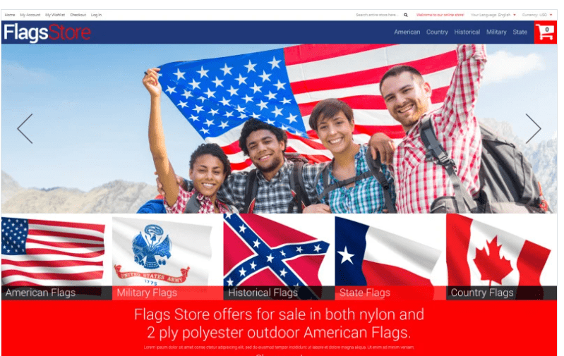 Flags Shop Magento Theme