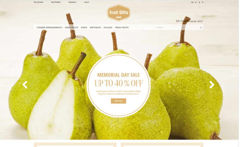 Fruit Gifts Magento Theme