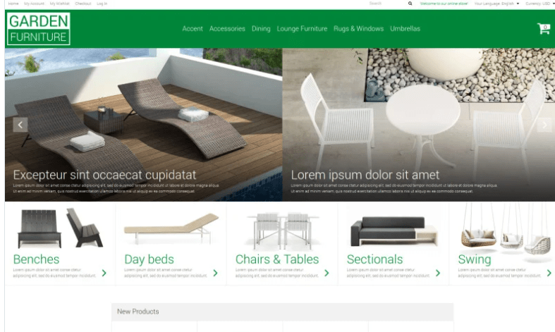 Garden Furniture Sheds Magento Theme