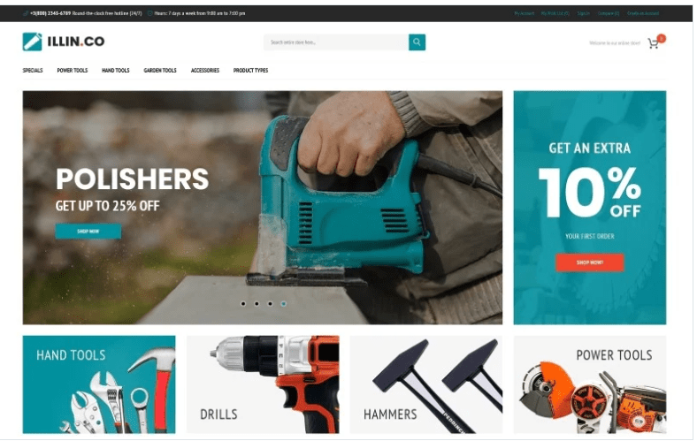 Illin.co - Tools & Equipment Magento Theme
