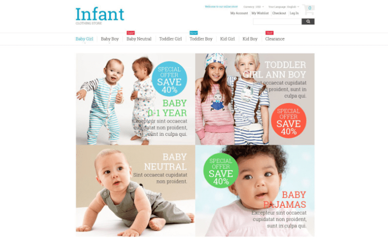 Kids Fashion Magento Theme