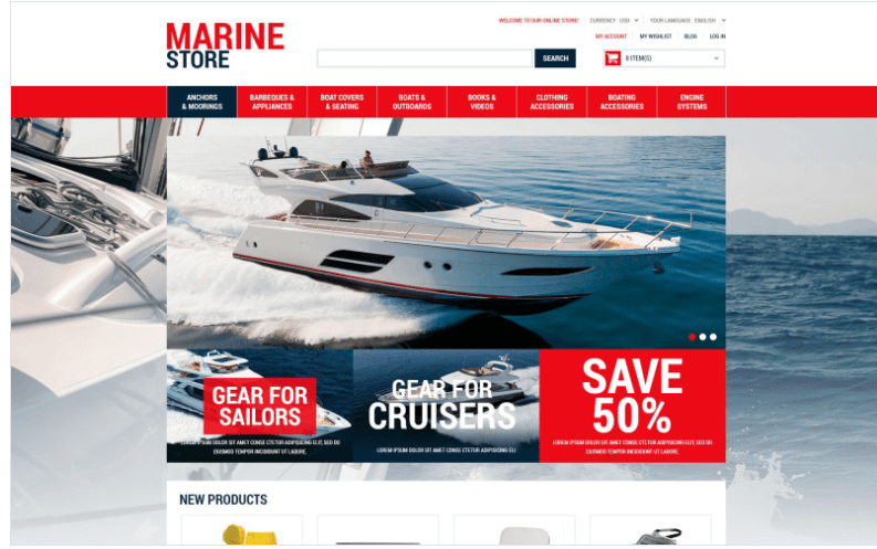Marine Supplies Magento Theme