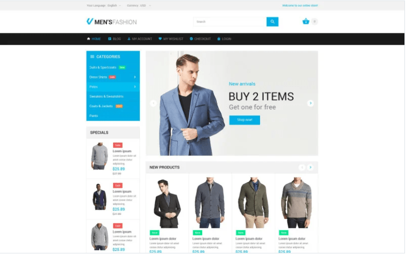 Masculine Elegance Magento Theme