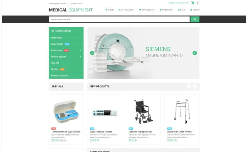 Medical Stuff Store Magento Theme
