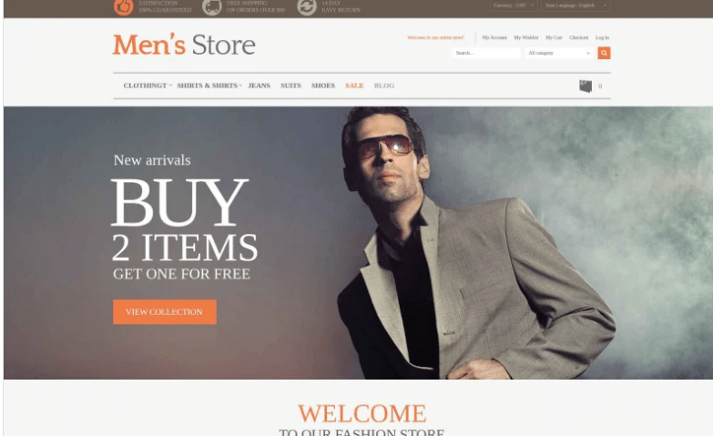 Men's Clothing Style Magento Theme