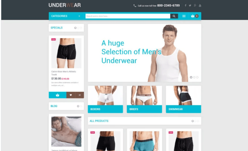 Mens Underwear Magento Theme