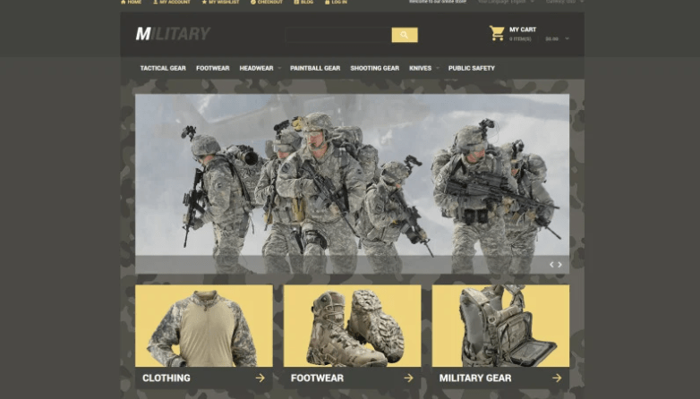 Military Store Magento Theme