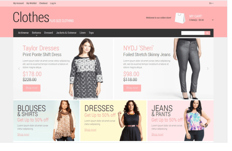 Plus Size Clothing Magento Theme