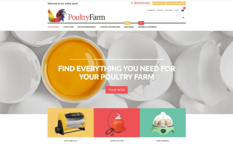 Poultry Farm Supplies Store Magento Theme