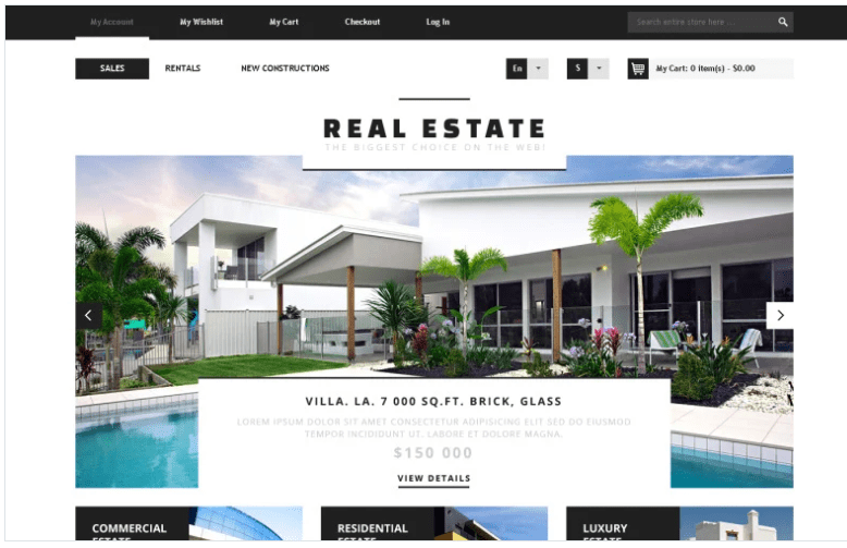 Real Estate Agency Responsive Magento Theme