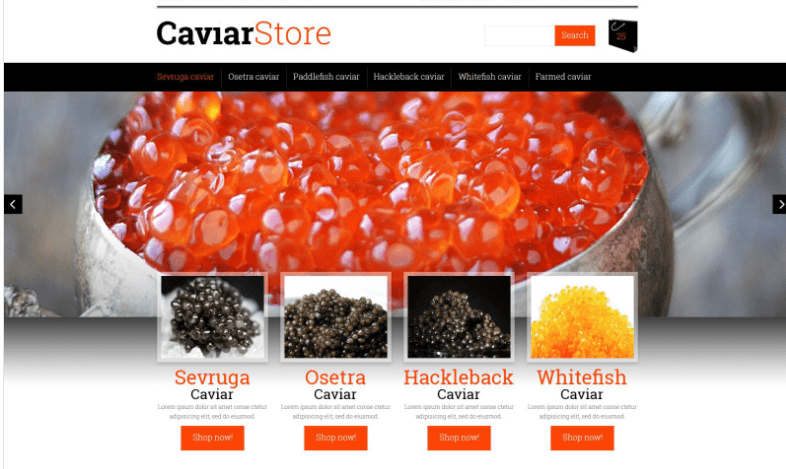 Sell Buy Caviar Magento Theme