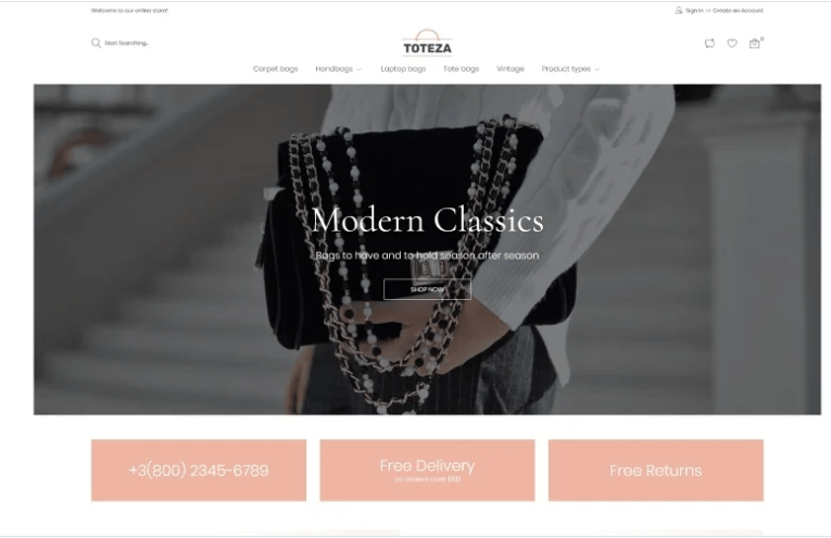 Toteza - Bags Store Template Magento Theme