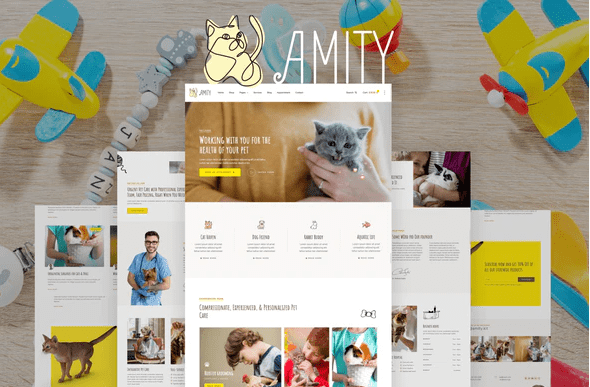 Amity – Animal Hospital & Veterinarian Template Kit