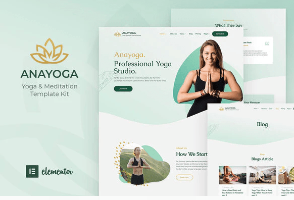 Product Image - Anayoga – Yoga Teacher & Studio Elementor Template Kit