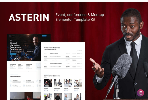 Asterin – Digital Event & Conference Elementor Template Kit
