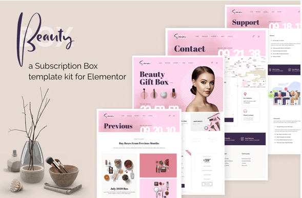 BeautyBox - Subscription Box Elementor Template Kit