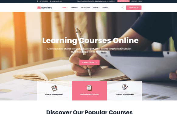 Bookflare – Modern Education & Online Learning Elementor Template Kit